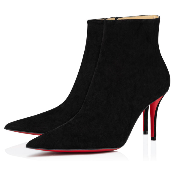 Christian Louboutin Shoes - Christian Louboutin So Apostropha Booty 80 Black Suede Ankle Heel Bootie 36